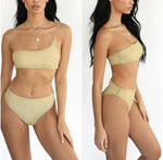 Load image into Gallery viewer, One shoulder shimmer Bikini - Pink&amp;Poshy
